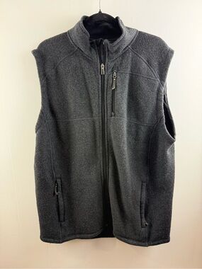 Smartwool Mens Echo Lake Recycled Wool Fleece Vest Dark Charcoal Grey XL